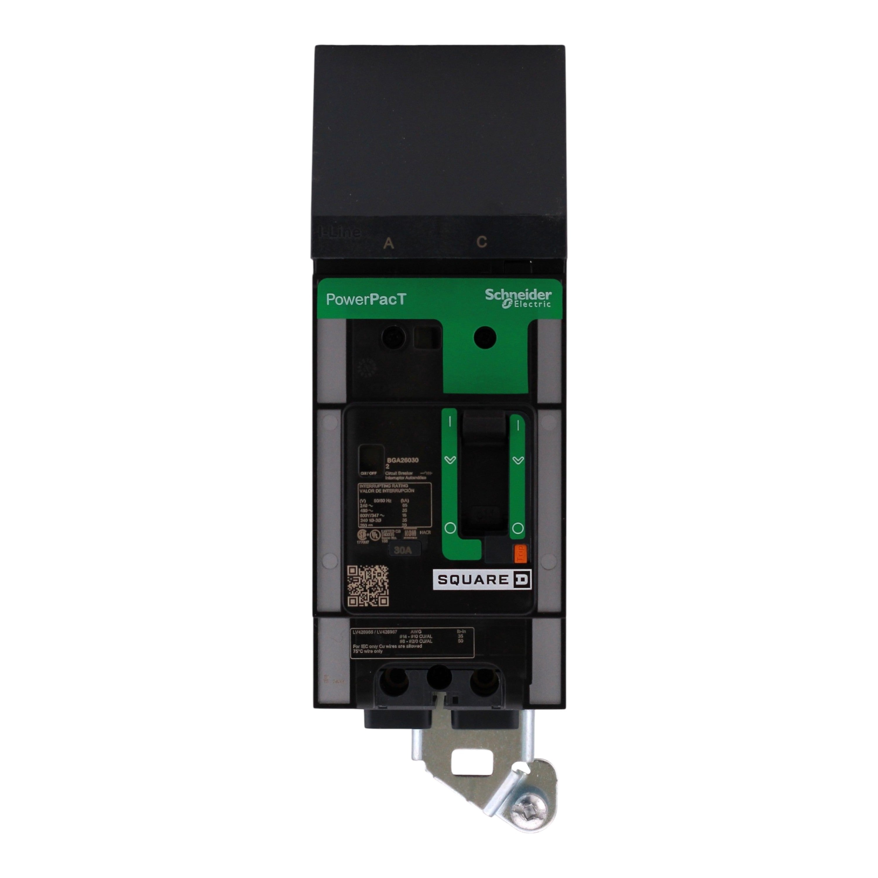 Square D PowerPacT B, BGA260302, 30A, 2P, 600Y/347VAC, Thermal Magnetic, I-Line, Circuit Breaker - Image 4