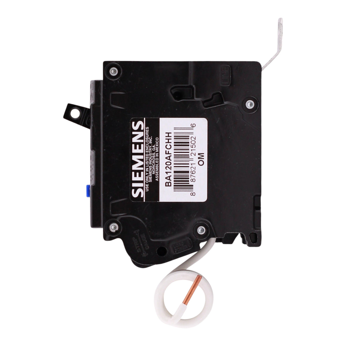 Siemens BA120AFCHH, 20A, 120V, 1-Pole, AFCI Circuit Breaker, 65kA Interrupt Rating, Thermal Magnetic, Panelboard Mounting - Image 5