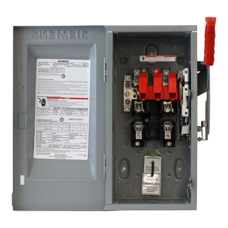 Siemens HF, HF221N, 30A, 2-Pole, 240VAC/250VDC, NEMA 1, Fusible Heavy Duty Safety Switch - Image 3