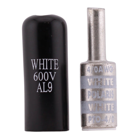 NSI Polaris, PTO-4/0, 4/0 AWG, 2/0 AWG Aluminum Pin, Offset Compression Pin Terminal, White - Image 5