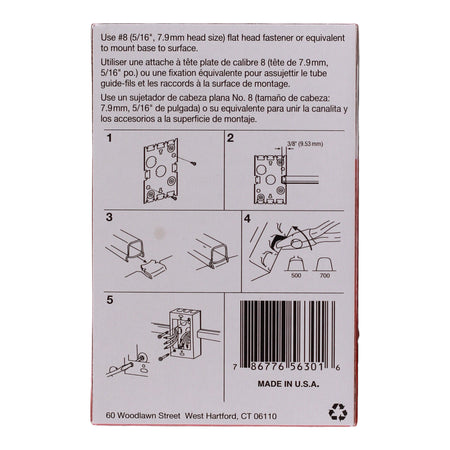 Wiremold, 500/700 Series, 5748SWH, 1-Gang, Shallow, Steel, Raceway Device Box, White - Image 4