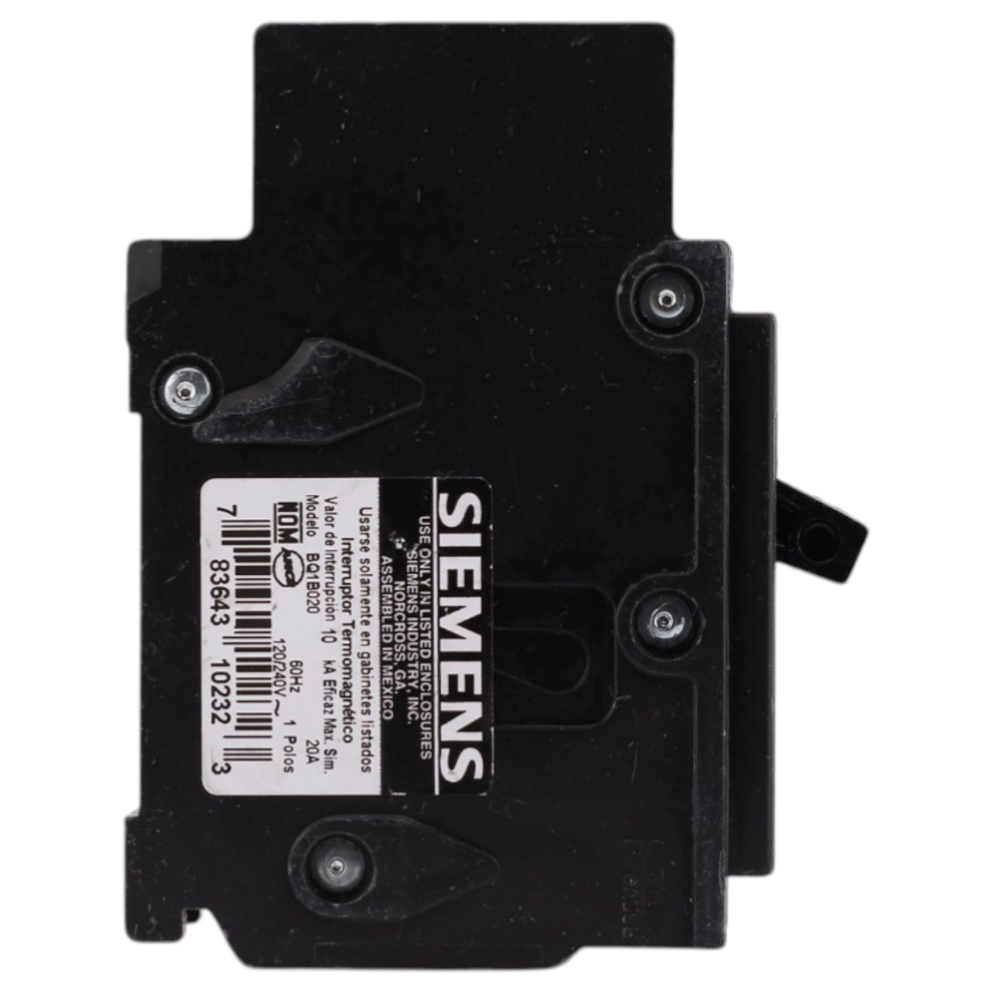 Siemens BQ, BQ1B020, 20A, 1P, 120V, Thermal Magnetic, Bolt-On, Circuit Breaker - Image 4