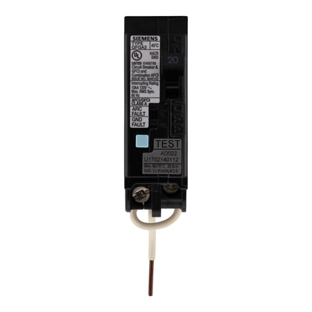 Siemens Q Q120DFWG 20A 1P 120V AFCI/GFCI Short Pigtail Neutral Circuit Breaker - Image 4