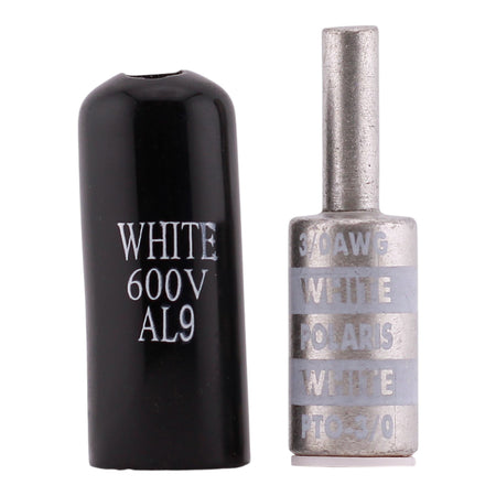 NSI Polaris, PTO-3/0, 3/0 AWG, 1/0 AWG Aluminum Pin, Offset Compression Pin Terminal, White - Image 5