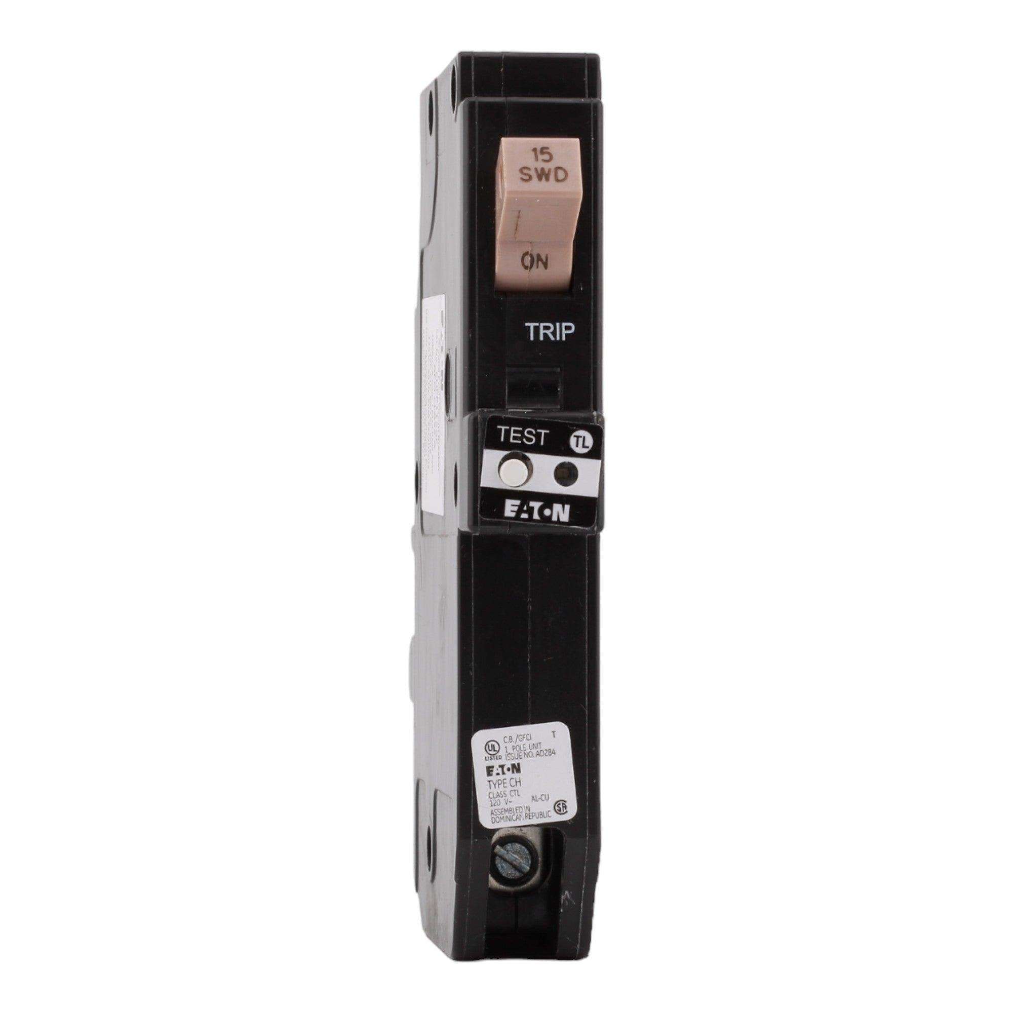 Eaton CHFP115GF, 15 Amps, 120/240 Volts, Single Pole, GFCI Ground Fault Circuit Breaker, Plug-On Neutral, for CH Loadcenters - Image 3