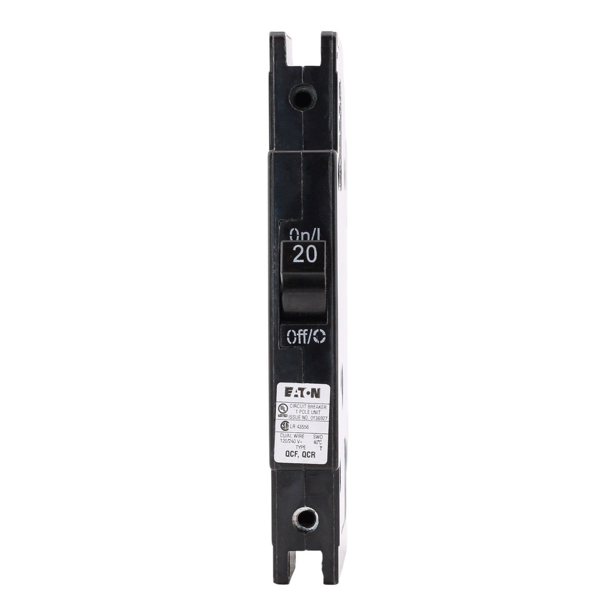 Eaton Quicklag QCF1020 20A 1P 120/240V Thermal-Magnetic Cable-In/Cable-Out Circuit Breaker - Image 4