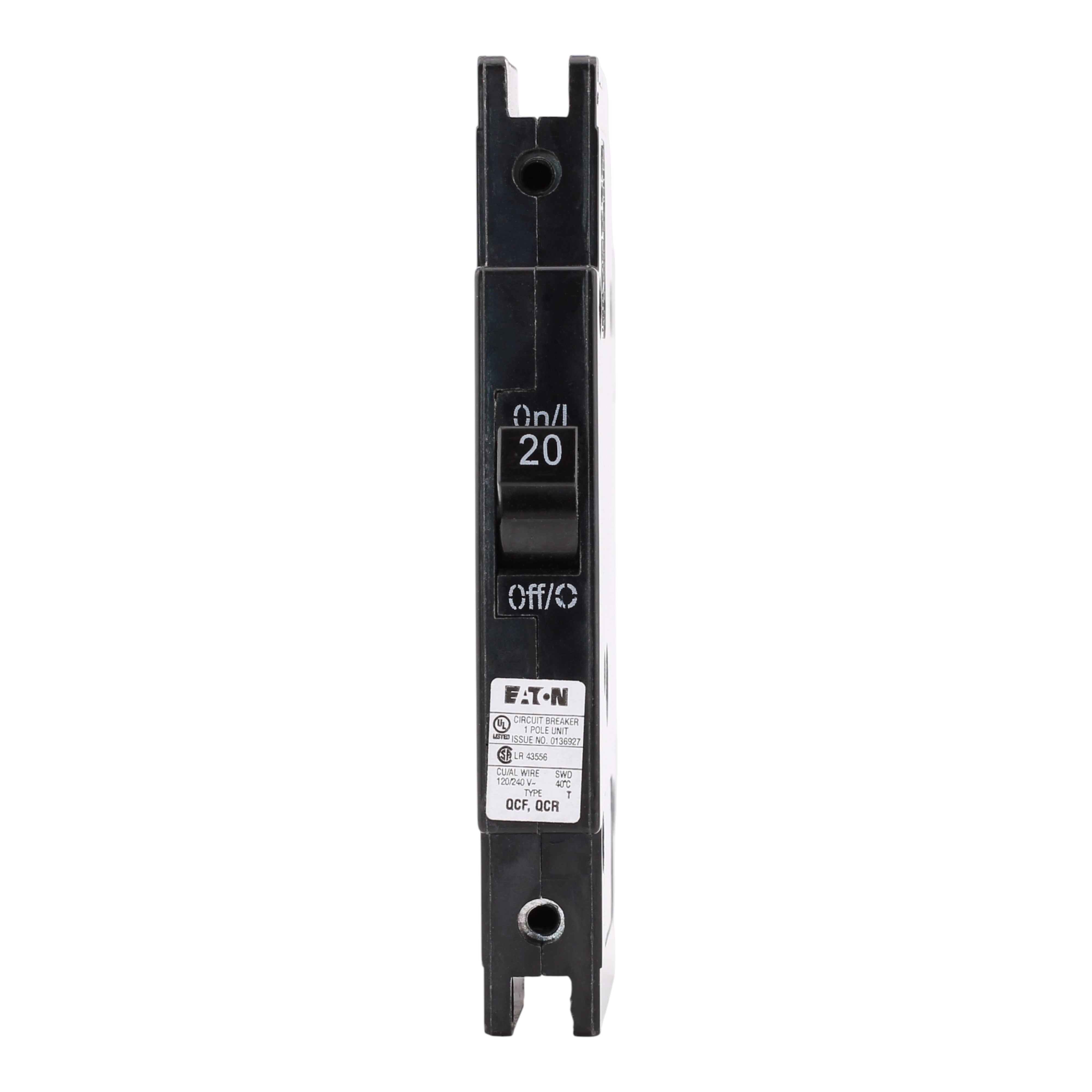 Eaton Quicklag QCF1020 20A 1P 120/240V Thermal-Magnetic Cable-In/Cable-Out Circuit Breaker - Image 4