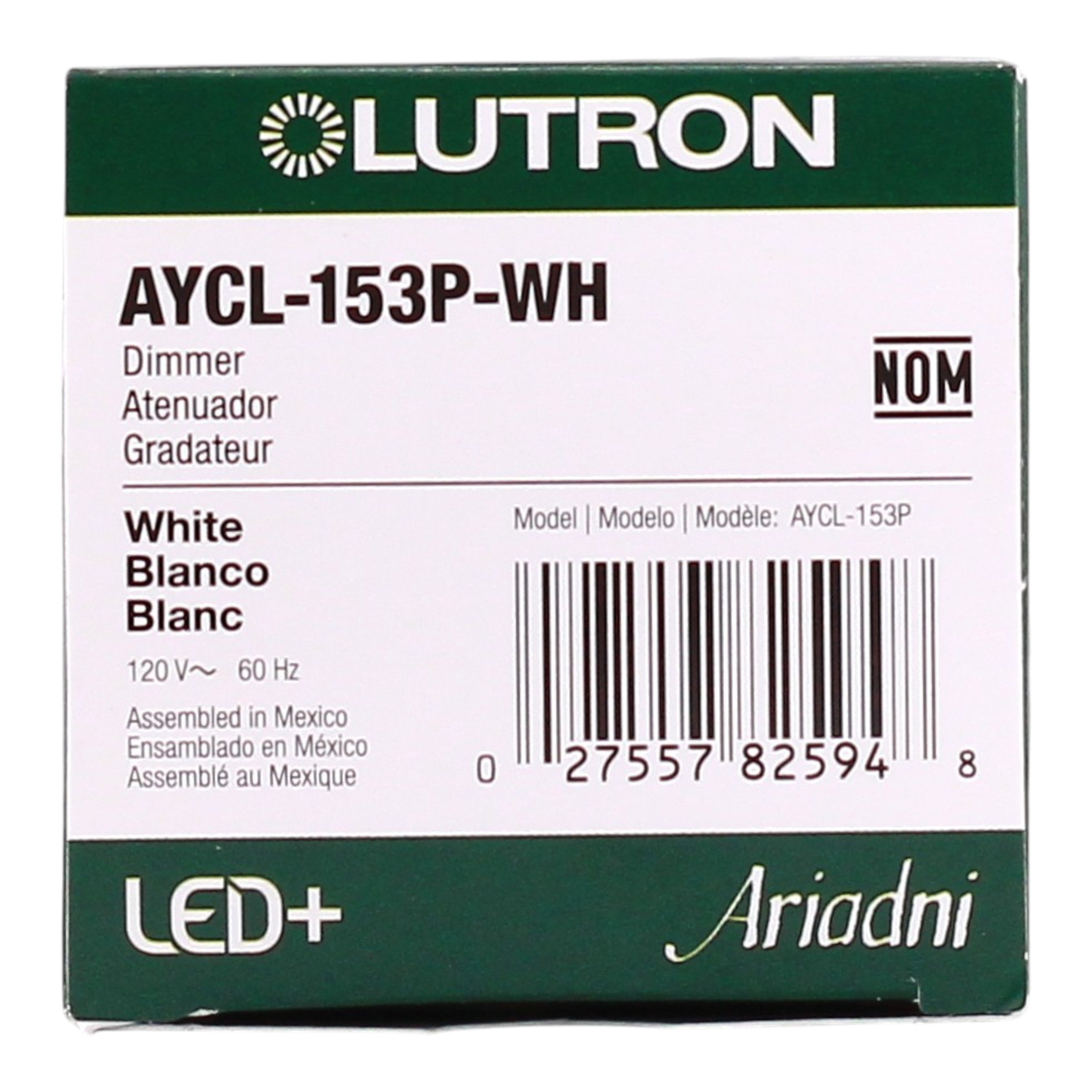 Lutron Ariadni, AYCL-153P-WH, 150W LED/600W Inc, 120V, Single Pole/3-Way, LED+ Dimmer, White - Image 3