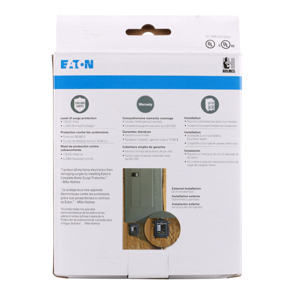 Eaton CHSPT2ULTRA Surge Protection Device, 120/240V, Single-Phase, 108 kA, NEMA 4 Enclosure, 20 kA Nominal Discharge Current - Image 2