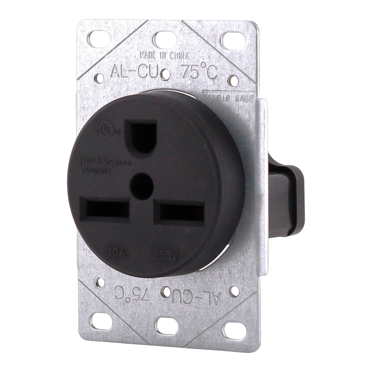 Pass & Seymour, 3801, 30A, 250V, NEMA 6-30R, 2-Pole, 3-Wire, Straight Blade Receptacle - Image 2