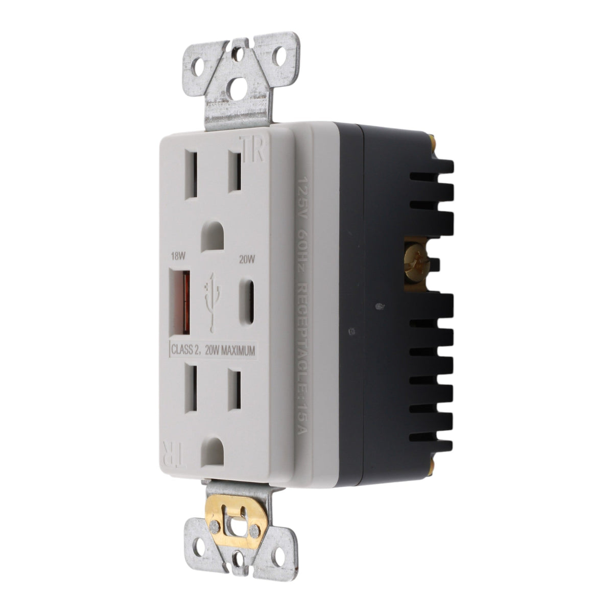 RES POWER 15A USB Outlet, Fast Charging, Type A/C, Tamper-Resistant, RES15USBACFC, White - Image 5
