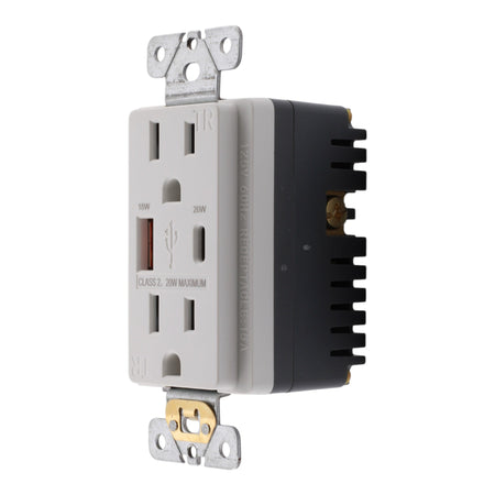 RES POWER 15A USB Outlet, Fast Charging, Type A/C, Tamper-Resistant, RES15USBACFC, White - Image 5