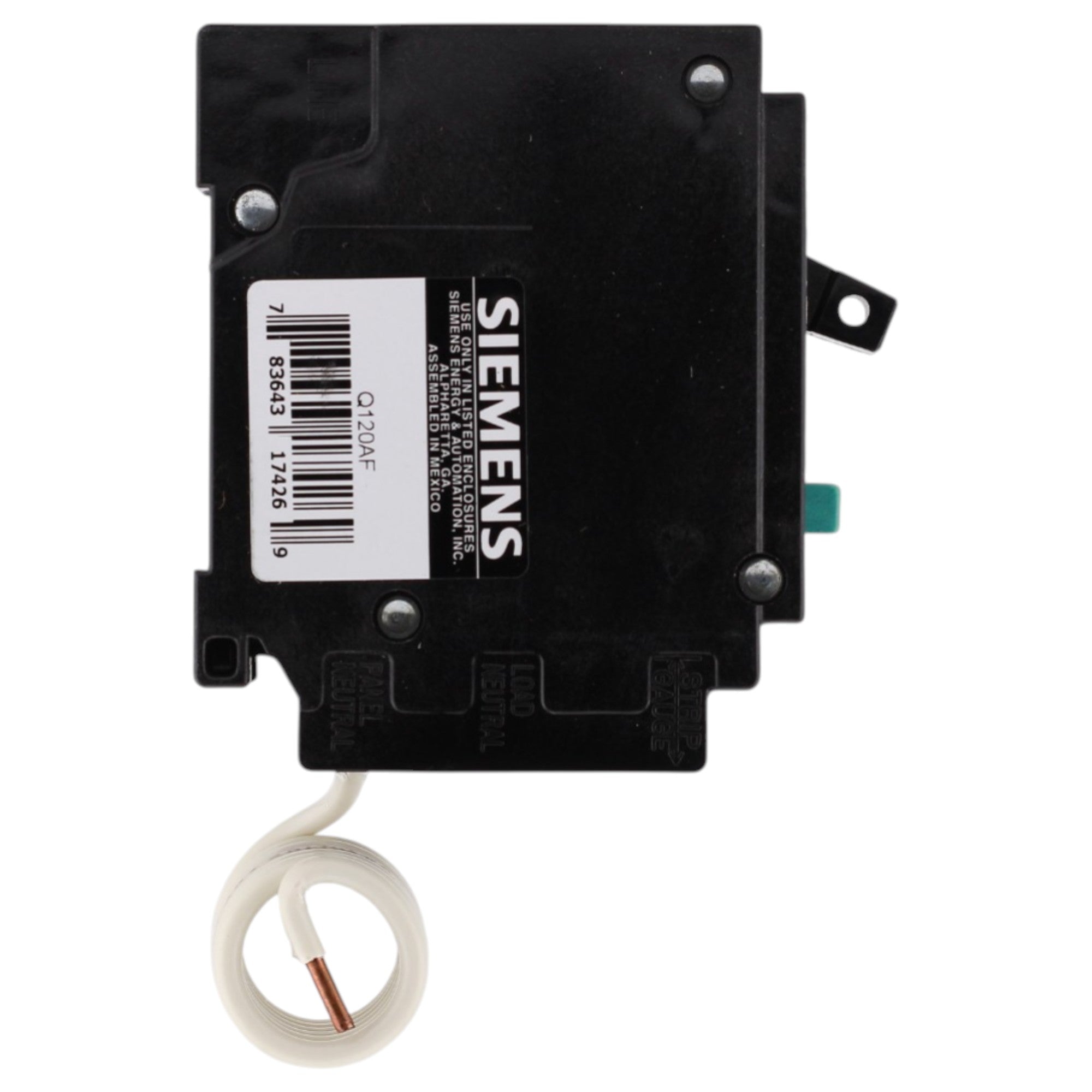 Siemens Q, Q120AF, 20A, 1P, 120V, AFCI, Pigtail Neutral, Circuit Breaker - Image 4