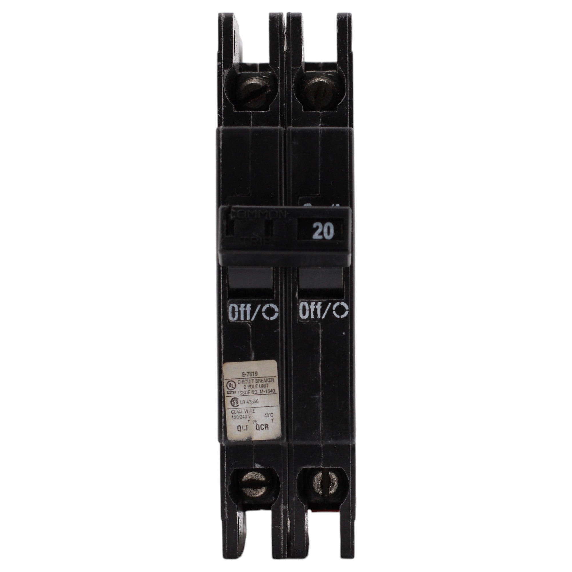 Eaton QCR, QCR2020, 20A, 2P, 120/240V, Thermal Magnetic, Circuit Breaker - Image 2
