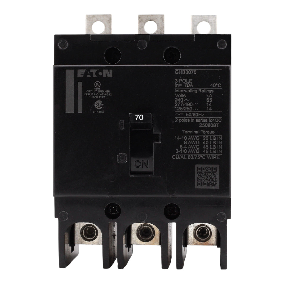 Eaton Series C GHB3070 70A 3P 480Y/277V Molded Case Circuit Breaker - Image 4