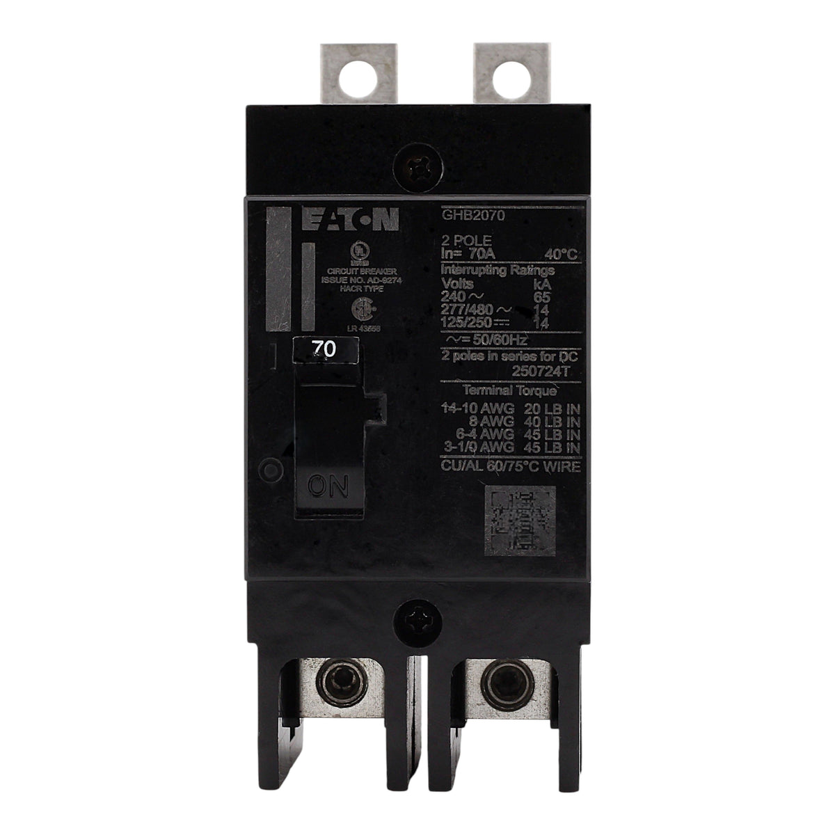 Eaton Series C GHB2070 70A 2P 480Y/277V Molded Case Circuit Breaker - Image 4