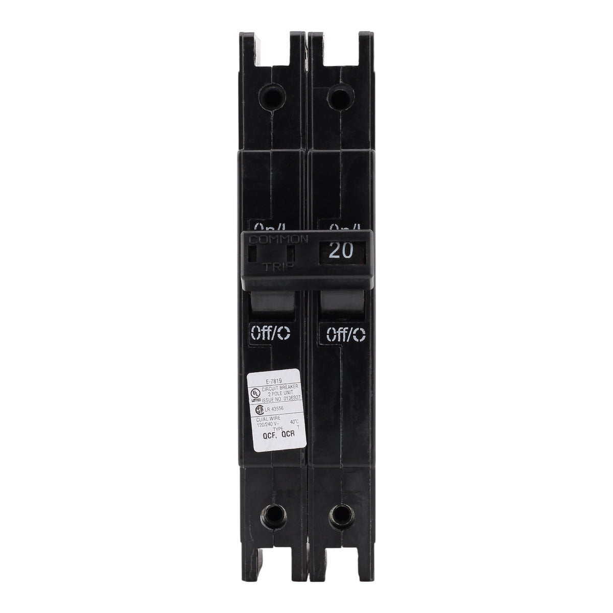 Eaton Quicklag QCF2020 20A 2P 120/240V Thermal-Magnetic Cable-In/Cable-Out Circuit Breaker - Image 4
