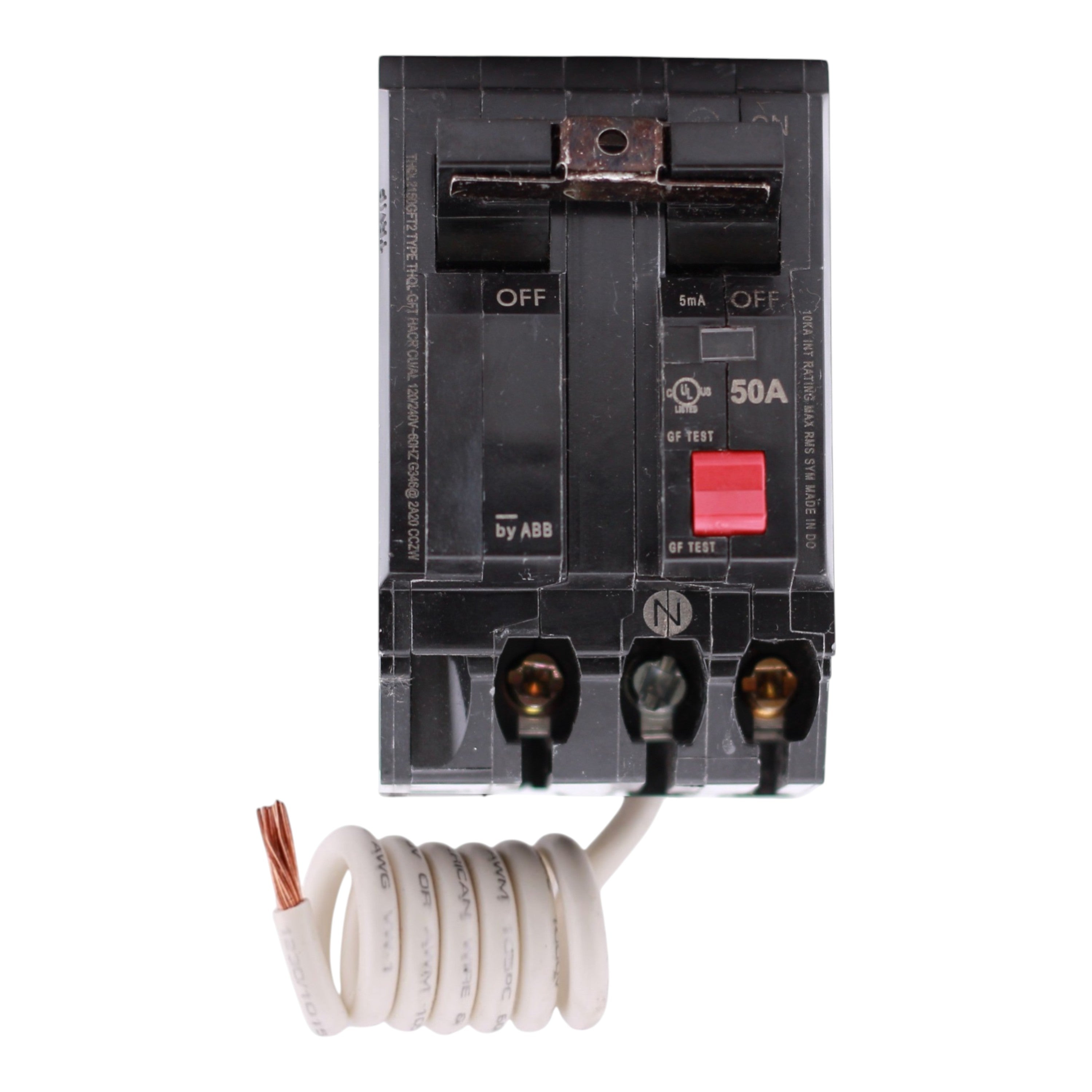 GE Q-Line, THQL2150GFT2, 50A, 2P, 120/240V, GFCI, Pigtail Neutral, Circuit Breaker - Image 4
