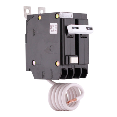 Eaton QBGF, QBGFT2050, 50A, 2P, 120/240V, GFCI, Pigtail Neutral, Circuit Breaker