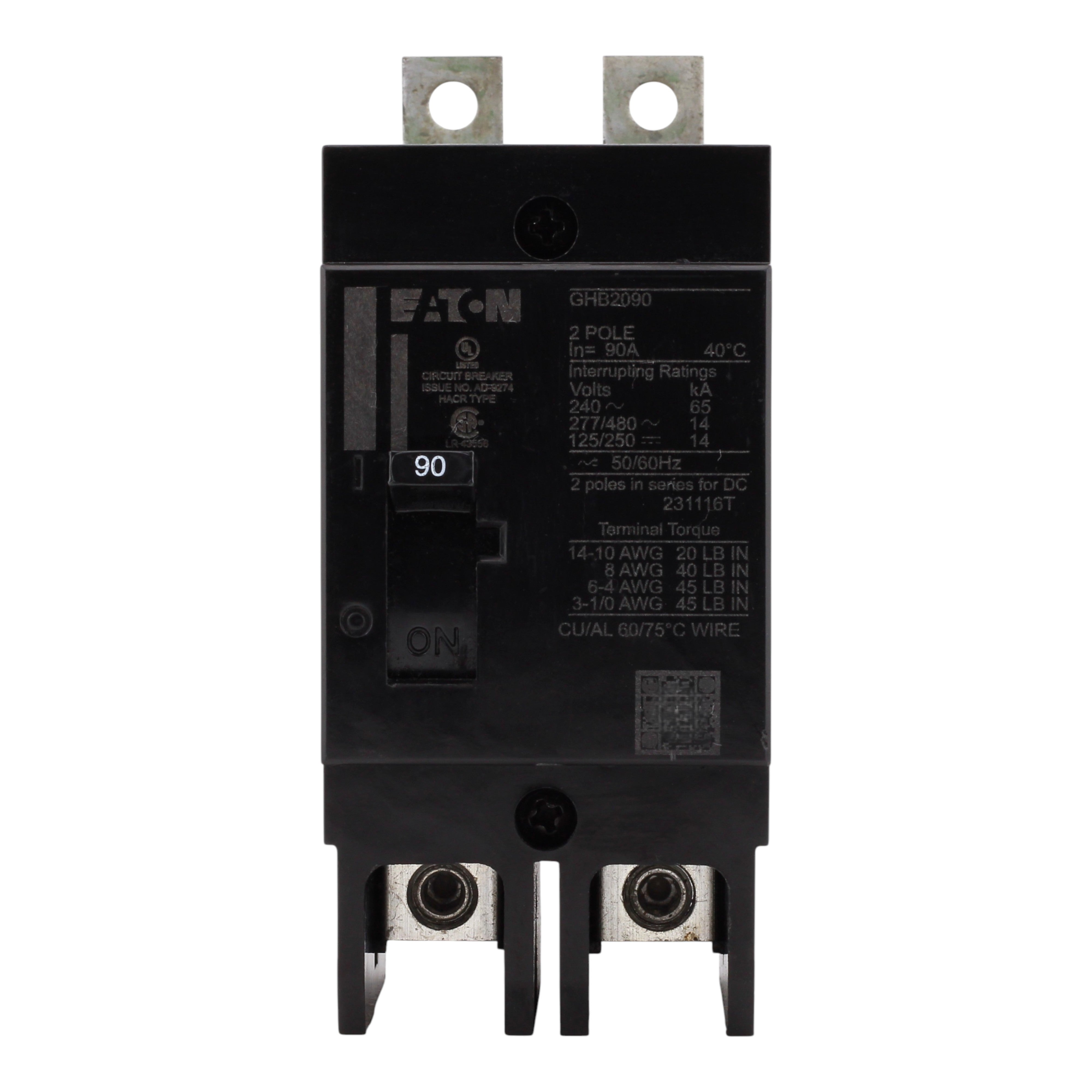 Eaton Series C GHB2090 90A 2P 480Y/277V Molded Case Circuit Breaker - Image 4