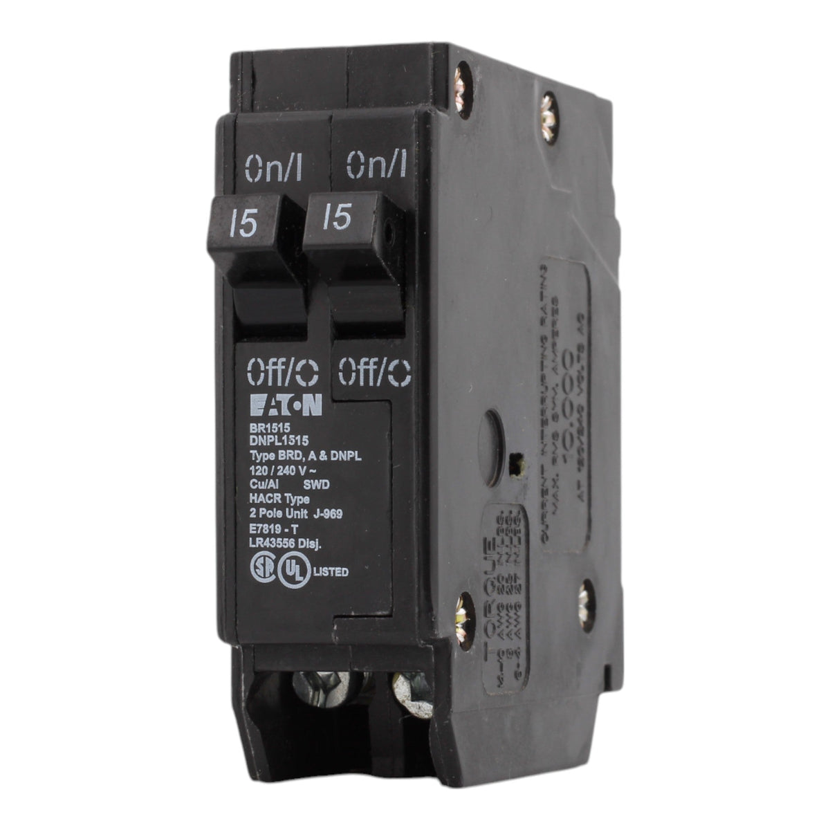 Eaton BR1515 15-15A, 120/240V, 1-Pole, Tandem Circuit Breaker, for Type BR Loadcenters. - Image 3