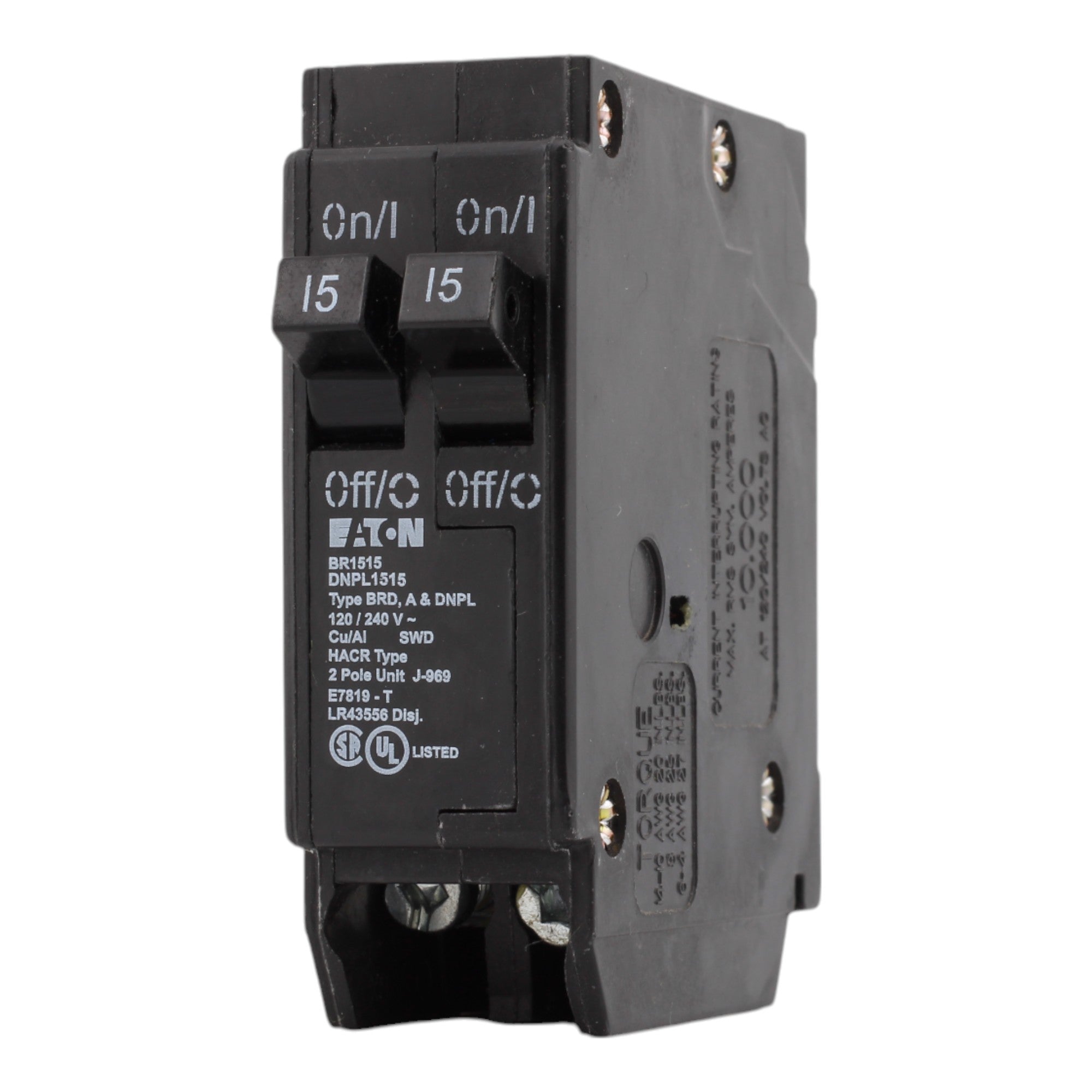 Eaton BR1515 15-15A, 120/240V, 1-Pole, Tandem Circuit Breaker, for Type BR Loadcenters. - Image 3