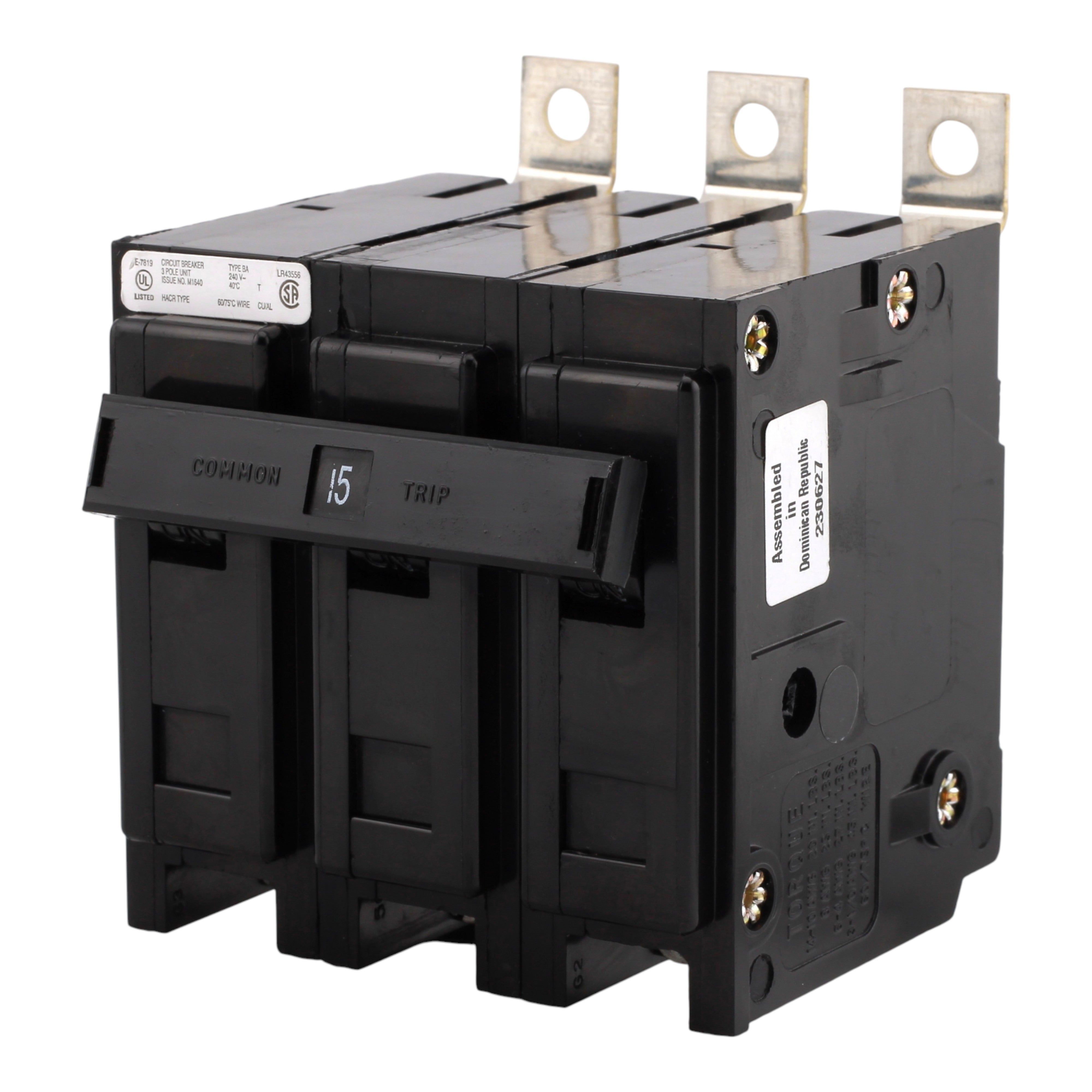 Eaton Quicklag BAB3015H 15A 3P 240V Thermal-Magnetic Bolt-On Circuit Breaker - Image 2