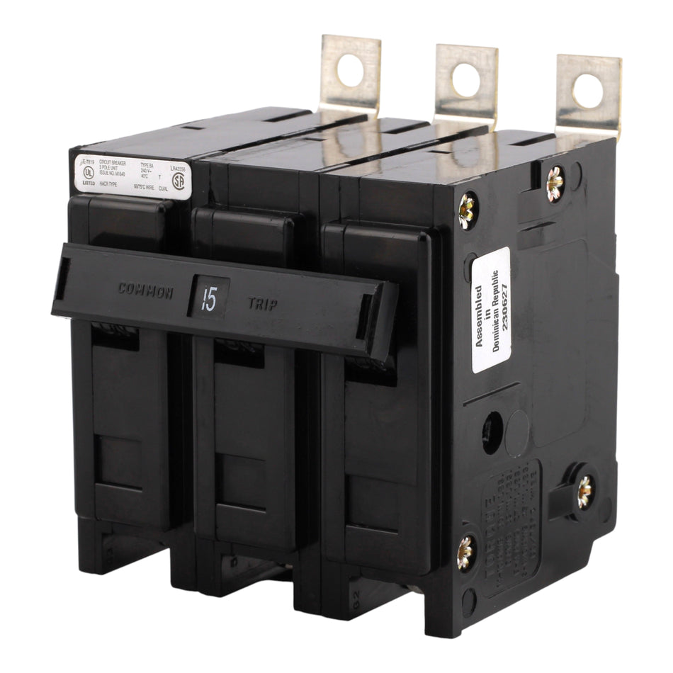 Eaton Quicklag BAB3015H 15A 3P 240V Thermal-Magnetic Bolt-On Circuit Breaker - Image 2