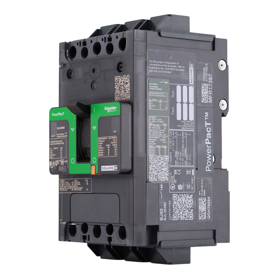 Square D PowerPacT B, BJL36050, 50A, 3P, 600Y/347V, Lugs, Circuit Breaker - Image 2