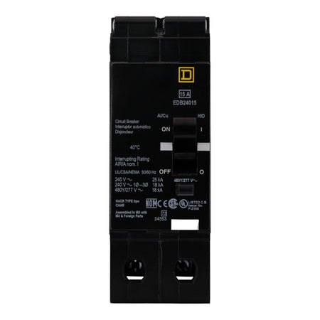 Square D E-Frame EDB24015 15A 2P 480Y/277V 25kA Bolt-On Circuit Breaker - Image 4