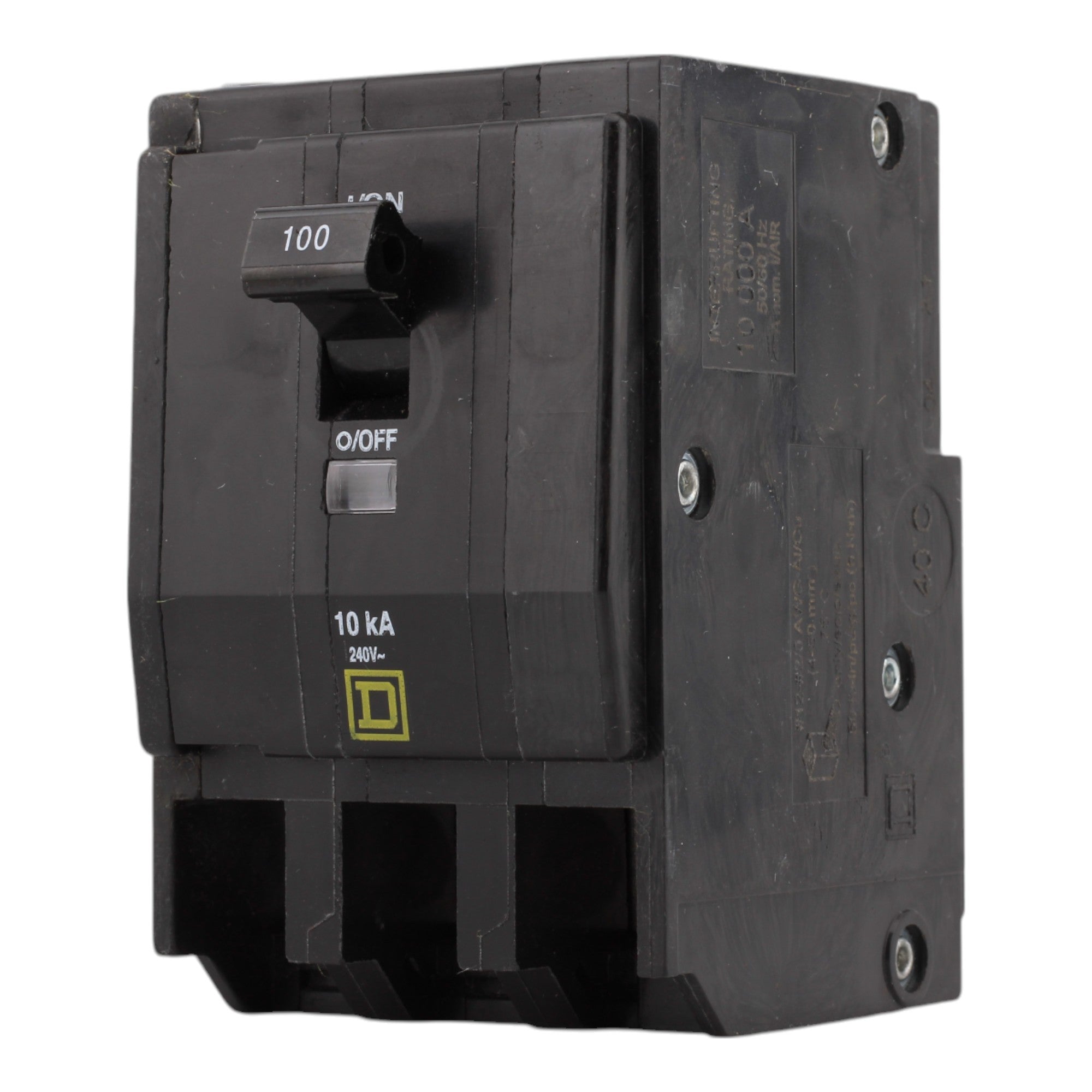 Square D QO3100, 100 Amps, 120/240 Volts, Triple Pole, Miniature Circuit Breaker, Standard Trip, Plug-In Mount, for QO Panels - Image 3