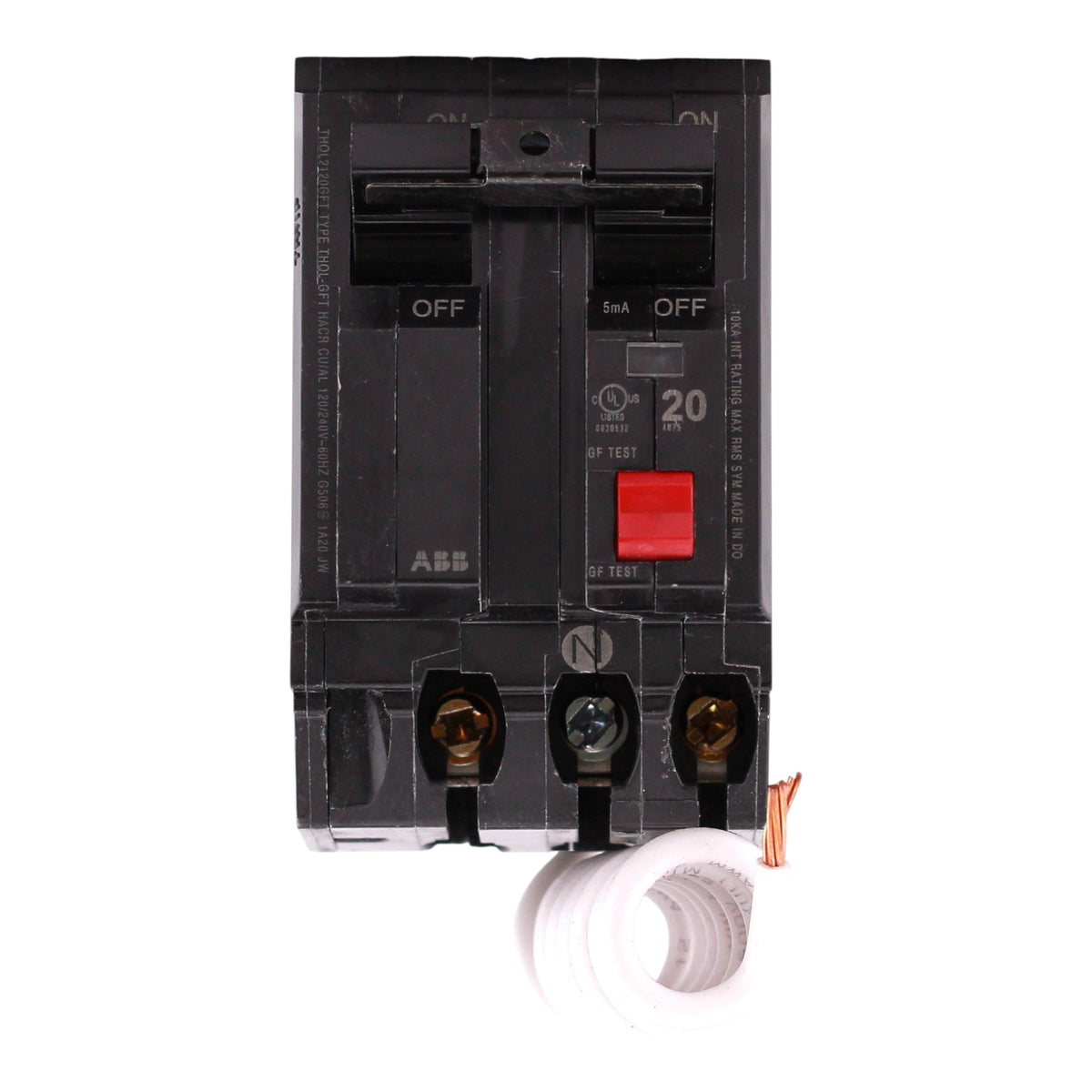 ABB Q-Line, THQL2120GFT, 20A, 2P, 120/240V, GFCI, Pigtail Neutral, Circuit Breaker - Image 4