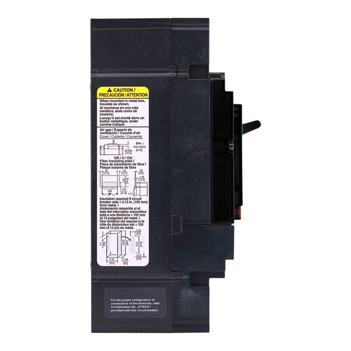 Square D PowerPacT J, JGL36150, 150A, 3P, 600V, 18kA, Lug-Lug, Circuit Breaker - Image 5