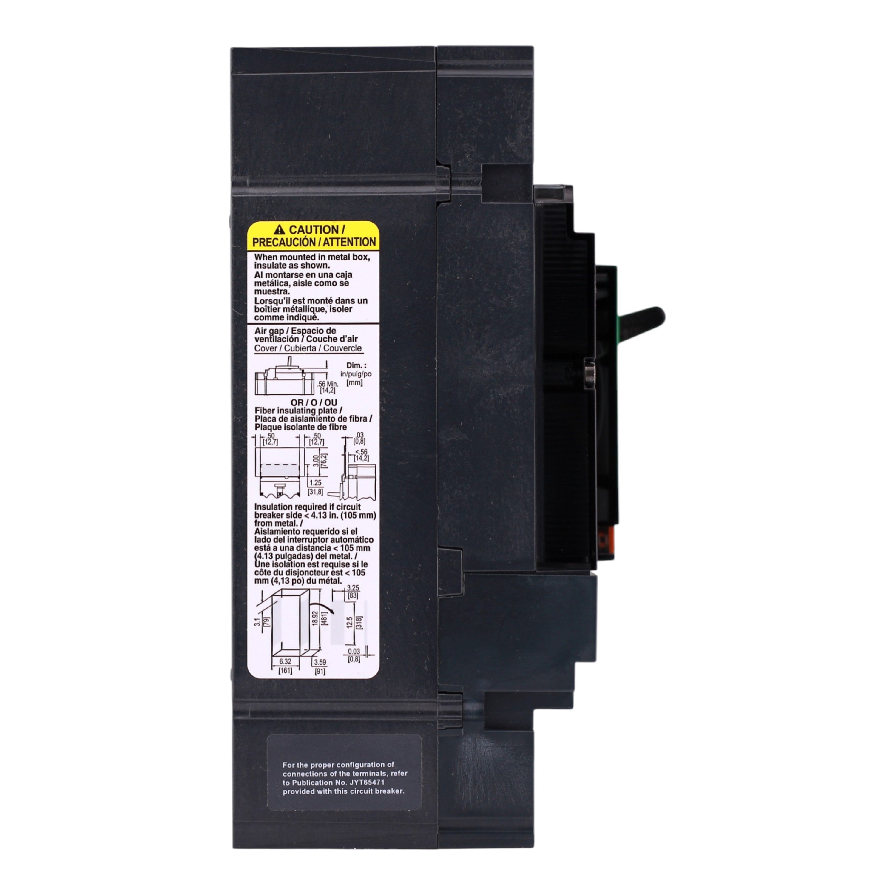 Square D PowerPacT J, JGL36150, 150A, 3P, 600V, 18kA, Lug-Lug, Circuit Breaker - Image 5