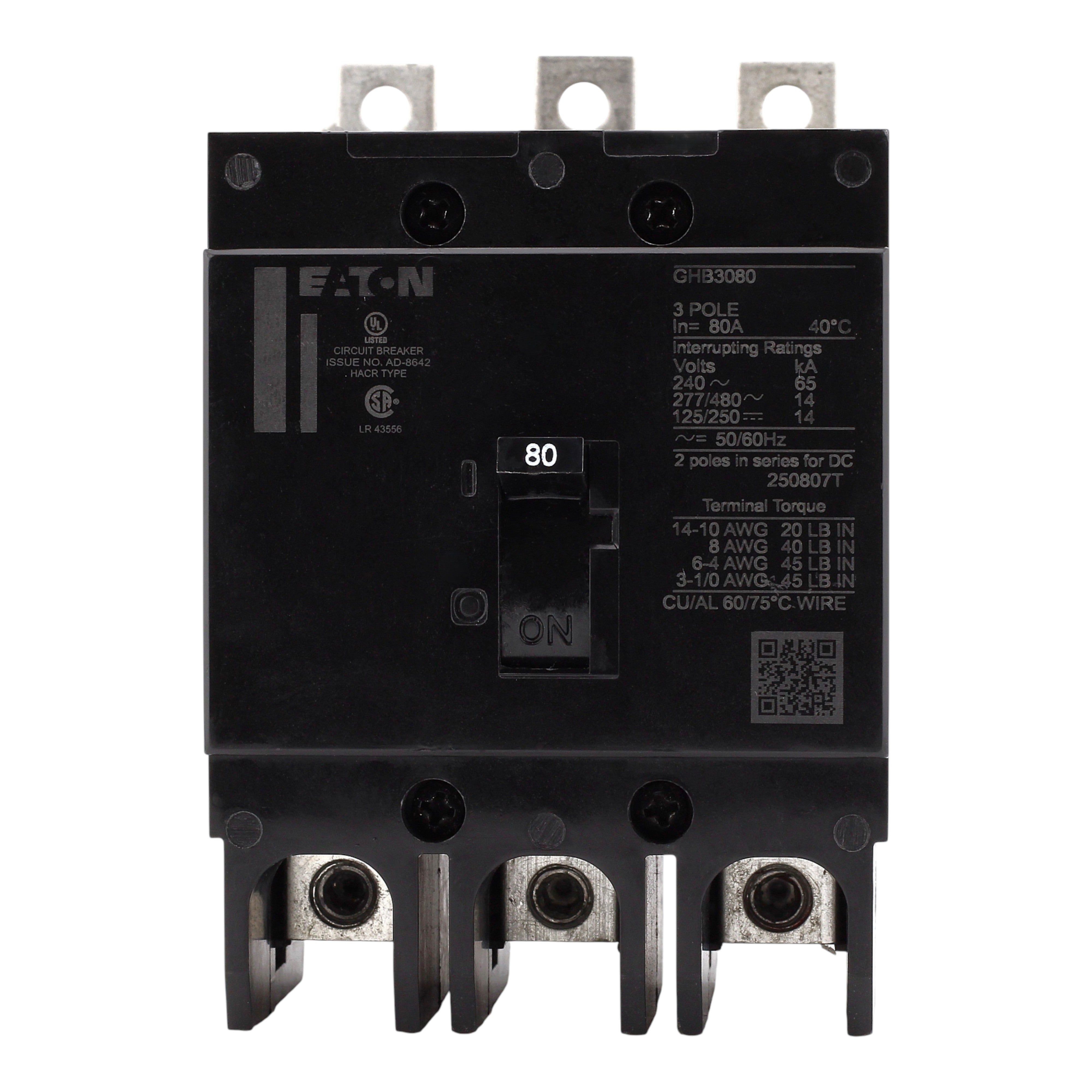 Eaton Series C GHB3080 80A 3P 480Y/277V Molded Case Circuit Breaker - Image 4