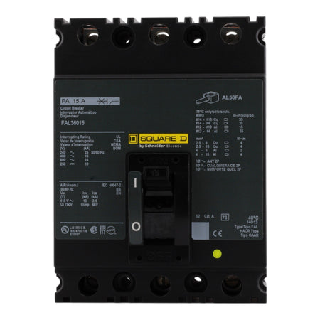 Square D FA FAL36015 15A 3P 600V Thermal-Magnetic Unit Mount Circuit Breaker - Image 4
