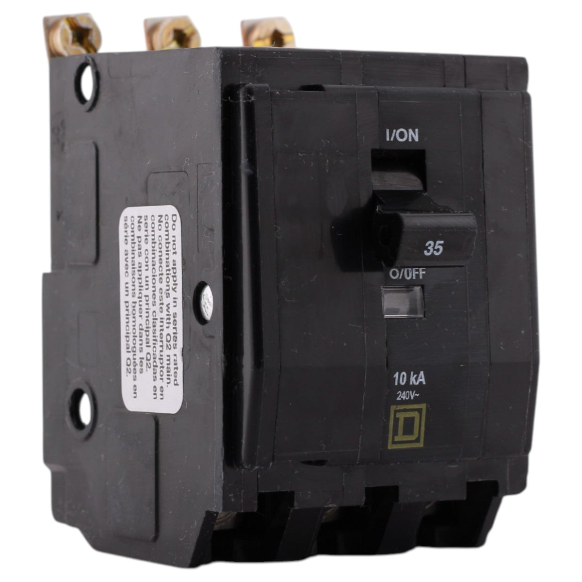 Square D QO, QOB335, 35A, 3P, 120/240V, Bolt-On, Circuit Breaker