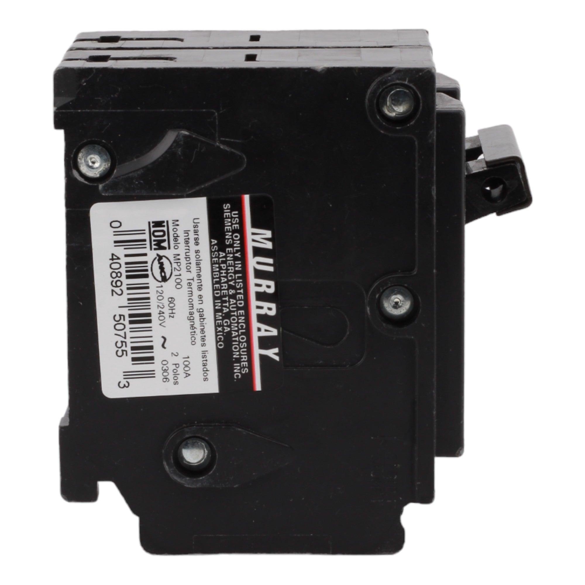 Murray MP2100 100 Amp Double Pole Main Circuit Breaker - 120/240V, Plug-On, UL Listed - Image 4
