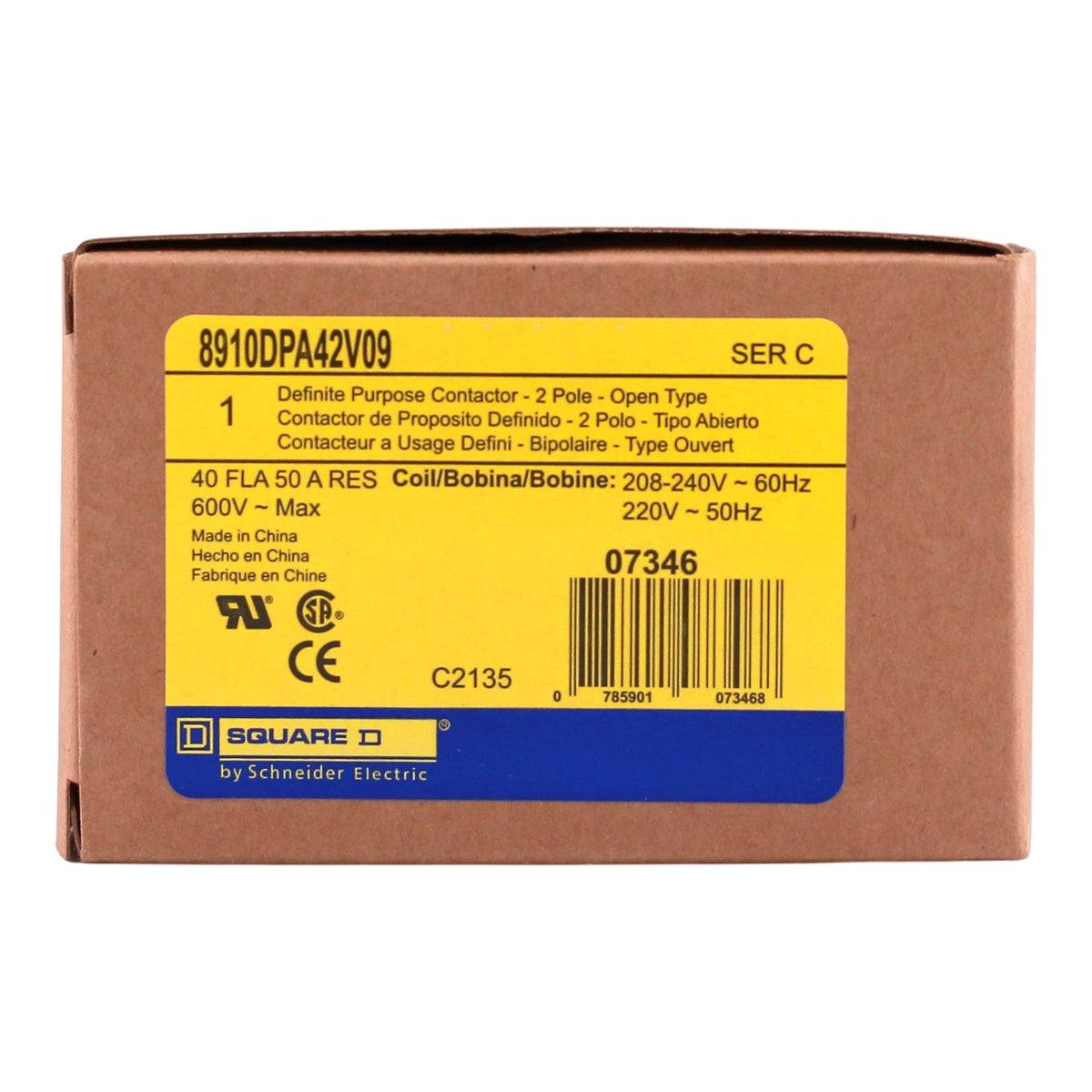 Square D 8910DPA42V09, 40A, 2P, 600V, Definite Purpose Contactor - Image 3