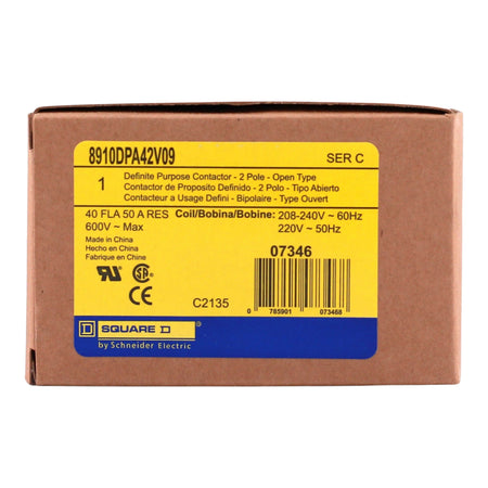 Square D 8910DPA42V09, 40A, 2P, 600V, Definite Purpose Contactor - Image 3