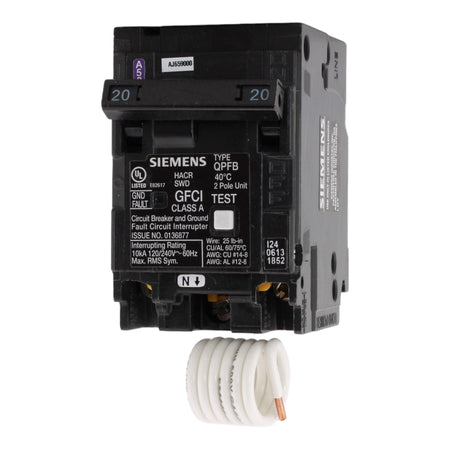 Siemens Q220GF 20A 2P 240V GFCI Pigtail Neutral Circuit Breaker - Image 3