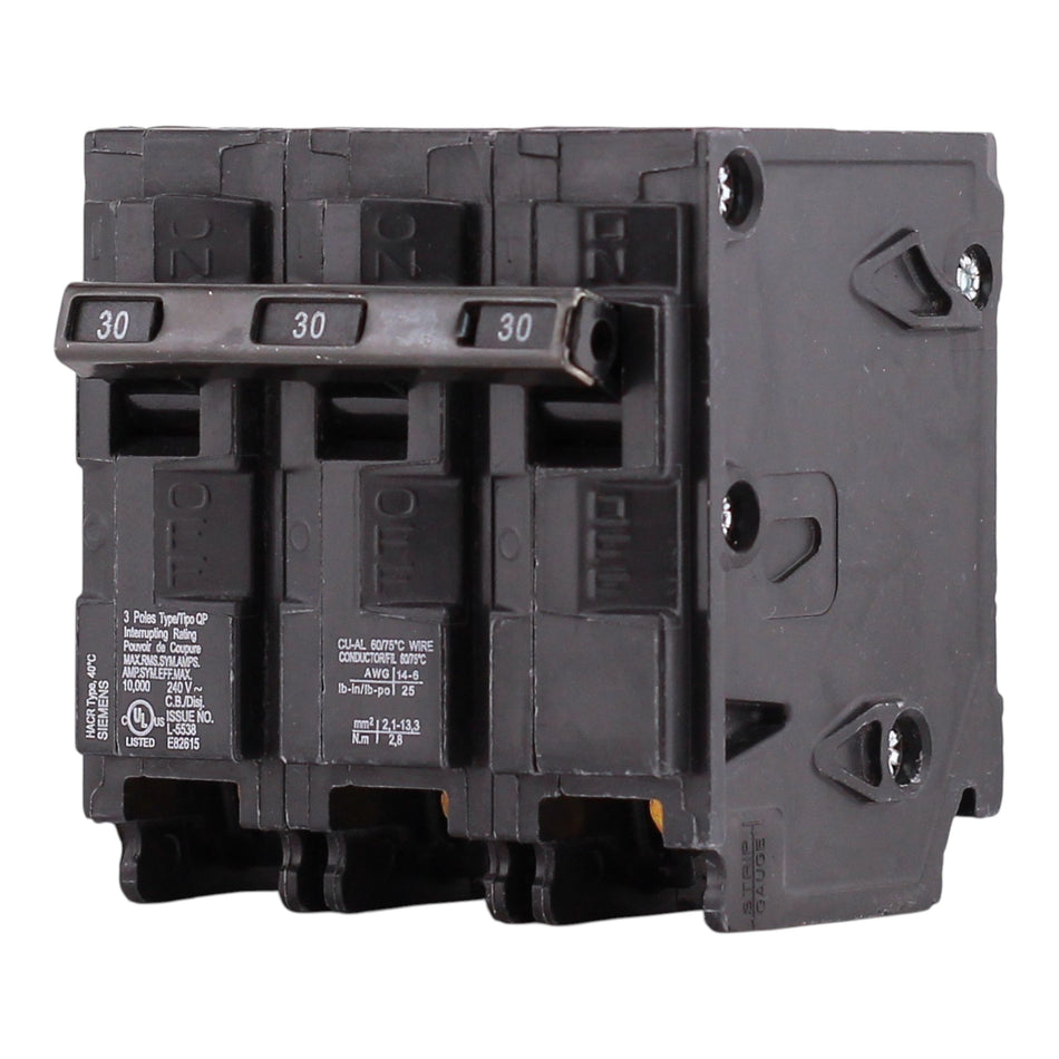 Siemens QP, Q330, 30A, 3P, 240V, Thermal Magnetic, Plug-In, Circuit Breaker - Image 2