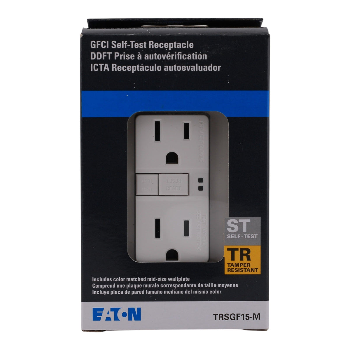 Eaton TR GFCI TRSGF15W-M 15A 125V Tamper Resistant Self-Test GFCI Receptacle - Image 3