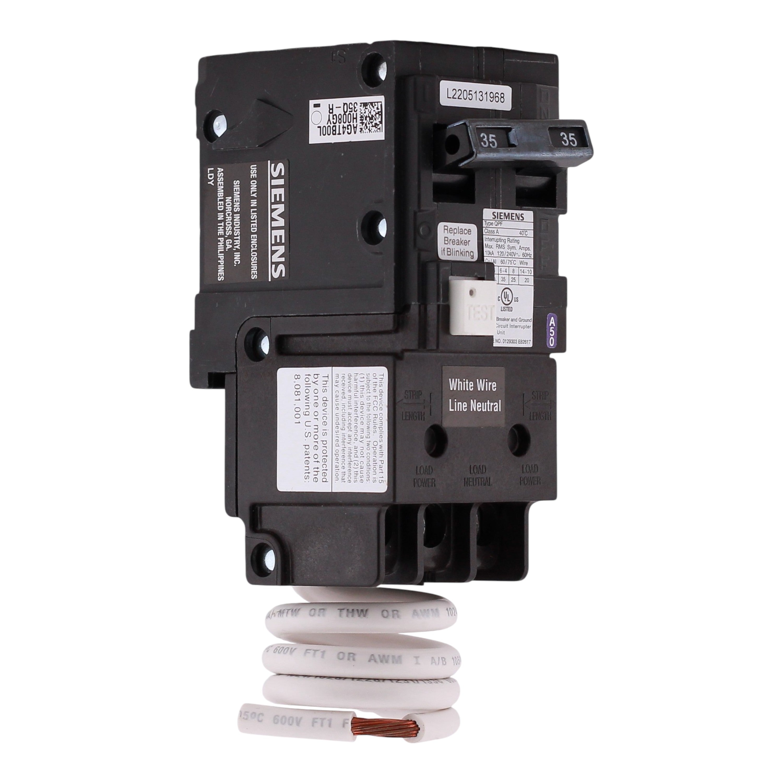 Siemens QPF, QF235A, 35A, 2P, 120/240V, GFCI, Pigtail Neutral, Circuit Breaker - Image 4