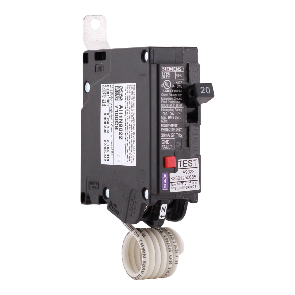 Siemens BLE2, BE120, 20A, 1P, 120V, GFCI, Bolt-On, Circuit Breaker - Image 4
