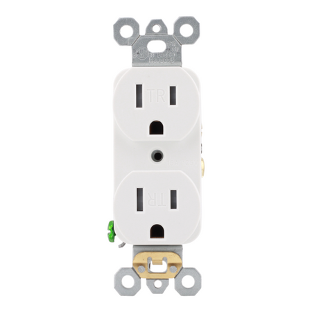RES POWER 15A 125V Tamper-Resistant Standard Duplex Receptacle cULus listed white - Image 2