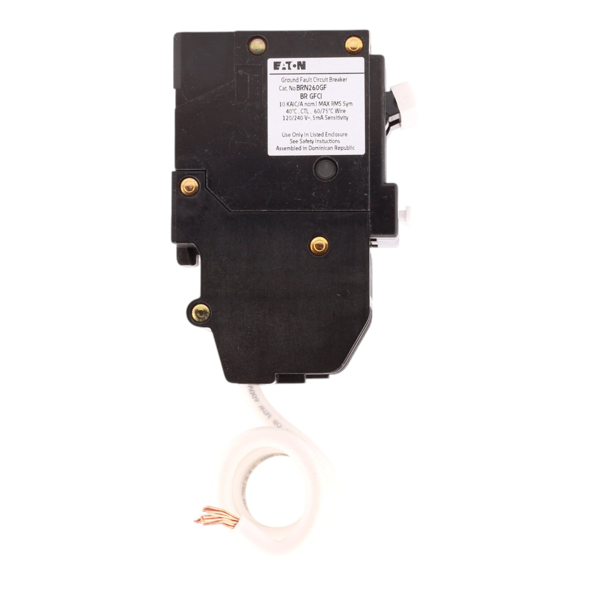 Eaton BR BRN260GF 60A 2P 120/240V GFCI Pigtail Neutral Circuit Breaker - Image 6