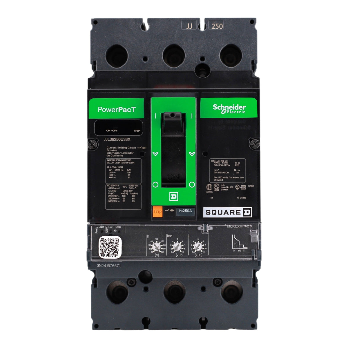 Square D PowerPacT J, JJL36250U33X, 250A, 3P, 600V, MCCB - Image 4