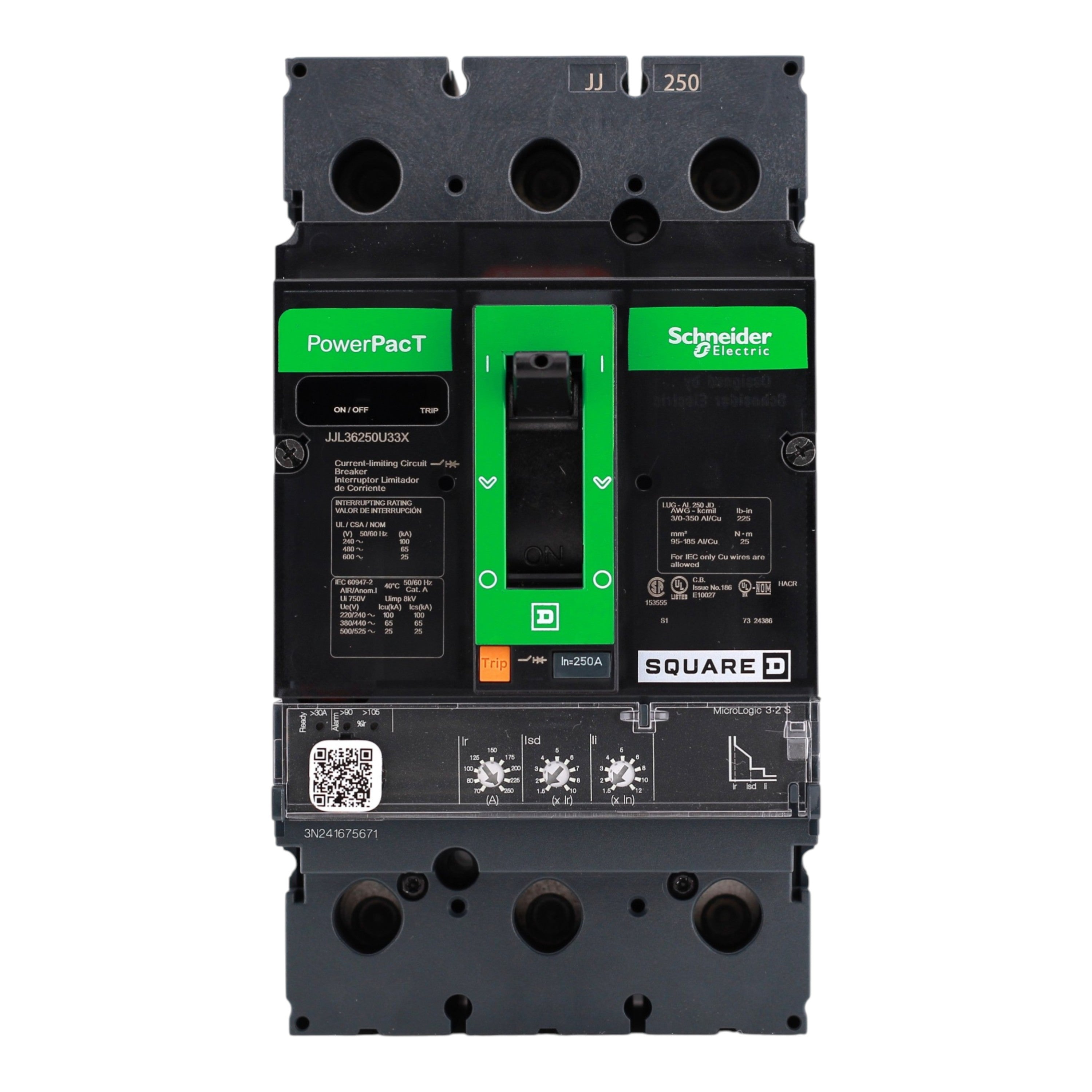 Square D PowerPacT J, JJL36250U33X, 250A, 3P, 600V, MCCB - Image 4