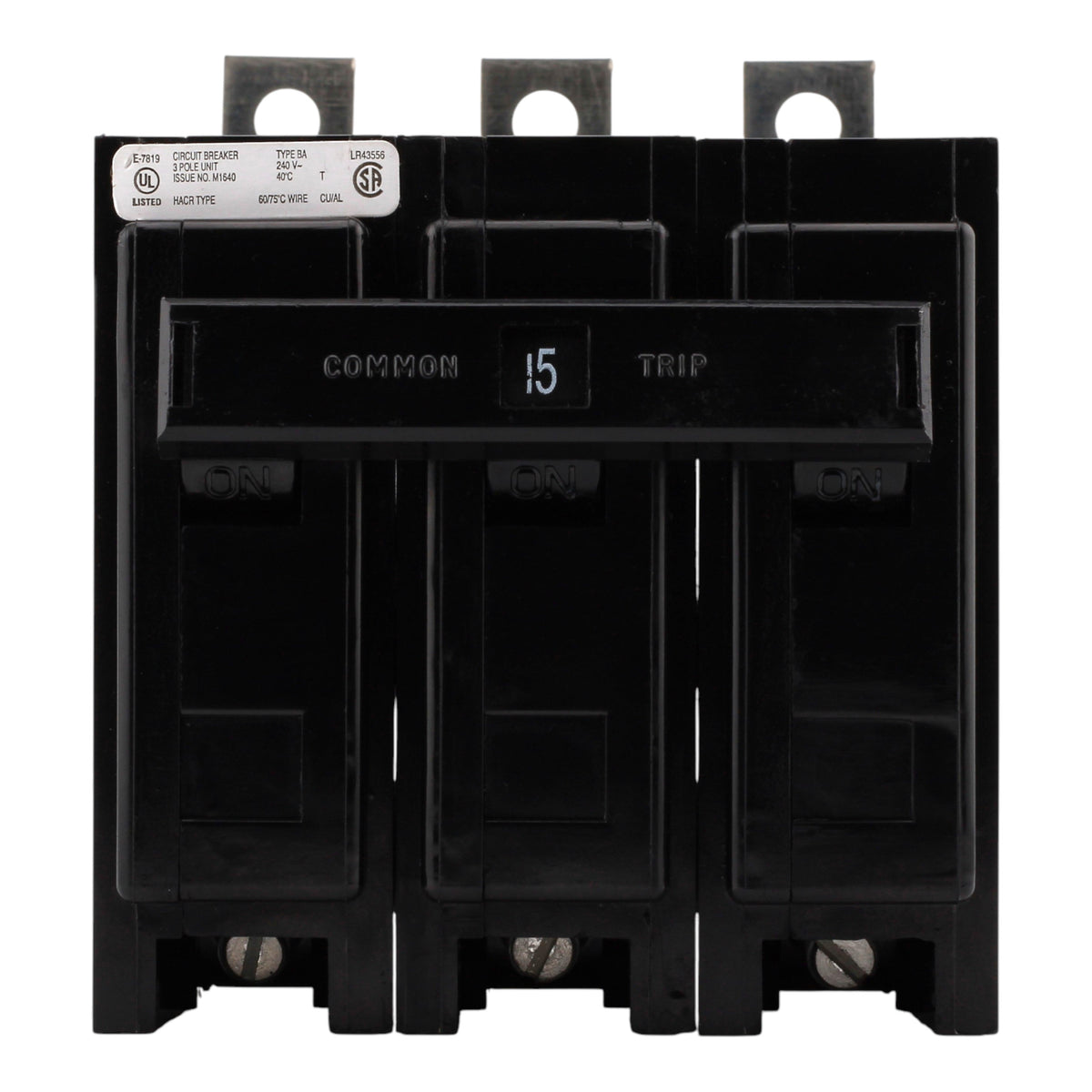 Eaton Quicklag BAB3015H 15A 3P 240V Thermal-Magnetic Bolt-On Circuit Breaker - Image 3